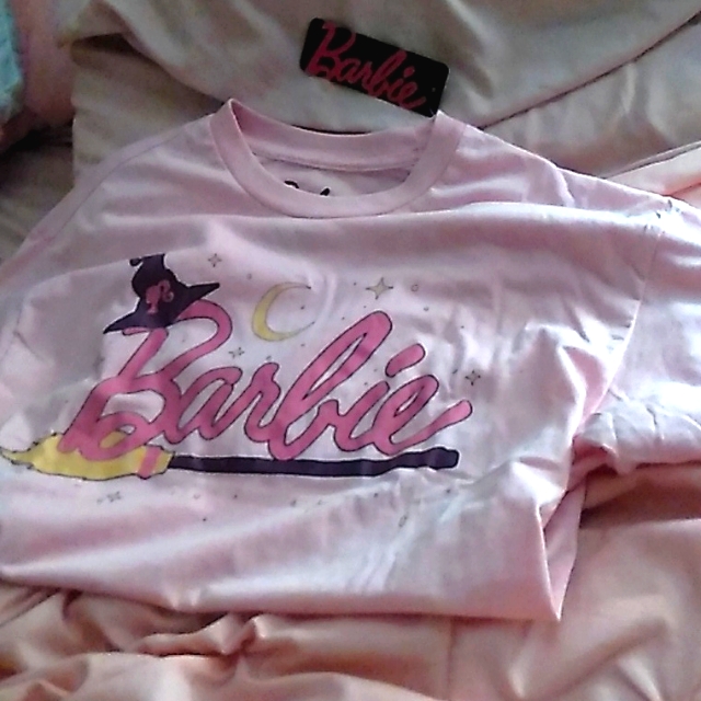 Barbie Light Pink Halloween Witch Shirt Medium